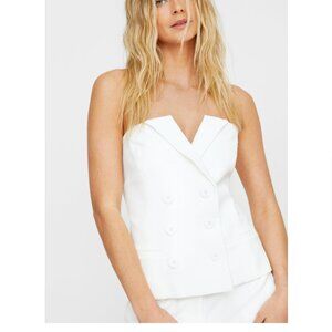NWT Nasty Gal | Premium Double Breasted White Corset Bridal Bustier Top (SIZE 6)